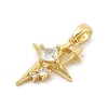 Rack Plating Brass Clear Cubic Zirconia Pendants KK-S407-02G-2