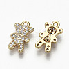 Brass Micro Pave Clear Cubic Zirconia Charms RJEW-T063-65G-NF-2