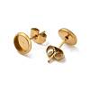 Flat Round 304 Stainless Steel Stud Earring Settings Ion Plating(IP) STAS-I323-14mm-G02-2