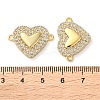 Rack Plating Brass Cubic Zirconia Heart Connector Charms KK-C084-08D-G-3