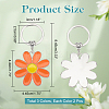 6Pcs 3 Colors Daisy Alloy Enamel Pendant Keychain KEYC-HY0001-18-2