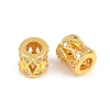 Brass Micro Pave Clear Cubic Zirconia European Beads CU-CBA6A75-24G-2