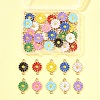 40Pcs 10 Colors Zinc Alloy Enamel Sunflower Connector Charms ENAM-FS0002-43-7