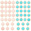 52Pcs 2 Colors Alloy Enamel Pendants ENAM-TA0002-97A-2