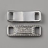Brass Micro Pave Clear Glass Connector Charms FIND-WH0042-09P-1
