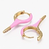 Brass Micro Pave Clear Cubic Zirconia Huggie Hoop Earrings EJEW-L231-60C-2