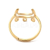 Ion Plating(IP) 304 Stainless Steel Crescent Moon Adjustable Ring for Women RJEW-M149-11G-2