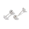 Anti-Tarnish Rhodium Plated 999 Fine Silver Cubic Zirconia Cartilage Earrings for Women EJEW-S215-28P-2