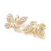 Brass Clear Cubic Zirconia Peg Bails KK-P271-13G-2