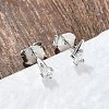 925 Sterling Silver Clear Cubic Zirconia Stud Earrings EJEW-Q032-01F-P-3