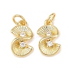 Brass Micro Pave Cubic Zirconia Charms KK-Z146-28G-1