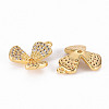 Brass Micro Pave Clear Cubic Zirconia Pendants ZIRC-S068-030-NF-2