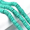 Flat Round Handmade Polymer Clay Beads CLAY-R067-10mm-34-5