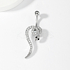 Stylish Snake Stainless Steel Micro Pave Clear Cubic Zirconia Navel Rings UK0800-4