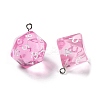 7 Styles Transparent Resin Polyhedral Dice Pendants Set RESI-A029-01D-2