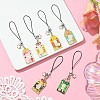 12Pcs 6 Style Japanese Style Enamel Omamori Blessing Decoration Phone Charms Strap HJEW-PH01770-5
