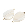 Natural Shell Teardrop Connector Charms STAS-D378-28G-3