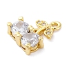 Brass Micro Pave Cubic Zirconia Charms KK-A240-20G-2