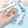 10Pcs 5 Styles Starfish Turtle Synthetic Turquoise & Alloy Pendant Decoration HJEW-FZ00041-7