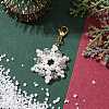 Christmas Snowflake Shell Pearl & Glass Pendants Decorations HJEW-TA00217-2
