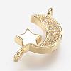 Brass Micro Pave Cubic Zirconia Links ZIRC-G098-71G-1