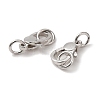 Anti-Tarnish Rhodium Plated 925 Sterling Silver Lobster Claw Clasps with Jump Rings STER-D006-18P-2
