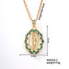 Retro Colorful Fashion Necklace with Shiny Rhinestones and Virgin Mary Pendant LW6178-3-1