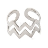 Non-Tarnish Double Layer Wave 304 Stainless Steel Open Cuff Rings for Women LS-RJEW-N048-08P-2