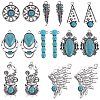 16Pcs 8 Styles Synthetic Turquoise Alloy Pendants FIND-SC0009-11-1