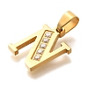 Ion Plating(IP) 304 Stainless Steel Rhinestone Pendants STAS-U035-01G-N-2