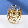 304 Stainless Steel Star of David Adjustable Ring RJEW-P037-05G-1
