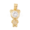 Brass Micro Pave Cubic Zirconia Pendants KK-E108-32G-1