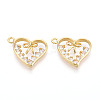 Brass Micro Pave Cubic Zirconia Pendants KK-N265-34G-1
