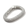 Brass Micro Pave Clear Cubic Zirconia Spring Gate Rings KK-G414-02P-2