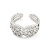 Brass Micro Pave Cubic Zirconia Cuff Rings RJEW-I103-046P-2