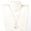 Eco-Friendly Glass Pearl & Glass Beads Pendant Necklaces NJEW-JN02622-02-4