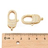 Oval Brass Micro Pave Clear Cubic Zirconia Lobster Claw Clasps KK-I354-01G-04-3