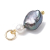 Natural Freshwater Pearl Potato & Shell Pearl Round Bead Pendants X-PALLOY-JF04714-01-5