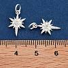 925 Sterling Silver Micro Pave Clear Cubic Zirconia Star Charms with Jump Rings STER-K181-06S-3