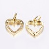 Long-Lasting Plated Brass Micro Pave Cubic Zirconia Charms ZIRC-F069-39G-2