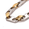 PVD Vacuum Plating 201 Stainless Steel Oval Link Chain Bracelets LS-STAS-E160-04GP-2