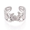 304 Stainless Steel Cuff Open Rings for Women RJEW-N052-17P-2