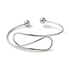 Non-Tarnish Curve Open Cuff Bangles for Women BJEW-Z071-03P-2