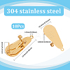 10Pcs 304 Stainless Steel Stud Earring Findings STAS-SP0001-88B-G-2