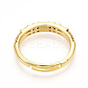 Brass Micro Pave Clear Cubic Zirconia Cuff Rings for Women KK-T070-116-3