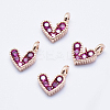 Brass Micro Pave Cubic Zirconia Charms LS-RB-I078-66RG-NR-1