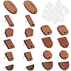 20 Pairs 10 Style Walnut Wood Stud Earring Findings MAK-SC0001-20-1