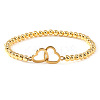 Interlocking Heart 304 Stainless Steel Link Bracelets ZF9724-5-1
