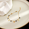 304 Stainless Steel Jet Rhinestone Charm Anklets FS-WGA577E-01-1