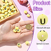 1 Set 26Pcs Yellow Round with Letter Silicone Beads ST-CJ0041-015-2